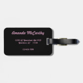 Roze gekleurde vlamJargon met Initialen Bagagelabel (Achterkant horizontaal)