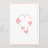 Roze Gekleurde Vlinders Hart Ontwerp Trouwen Programmakaart (Achterkant)