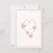 Roze Gekleurde Vlinders Hart Ontwerp Trouwen RSVP Kaartje (Achterkant)