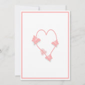 Roze Gekleurde Vlinders Hart Ontwerp Trouwen Save The Date (Achterkant)