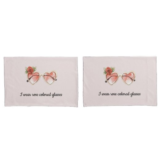 Roze Gekleurde Zonnebril Kussensloop (Voorkant-Set)