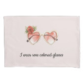Roze Gekleurde Zonnebril Kussensloop (Voorkant-Links)
