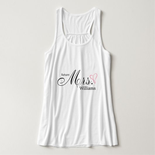 Roze gekrabbeld hart toekomstige mevrouw tanktop (Design voorkant)