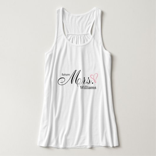 Roze gekrabbelde hart toekomstige mevrouw tanktop (Design voorkant)