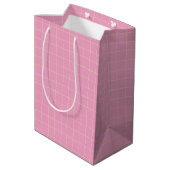 Roze Gekruist Lichtgroen Cel Delicaat. Medium Cadeauzakje (Achterkant Gekanteld)
