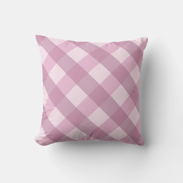 Roze Gekruiste Strepen Kussen (Voorkant)