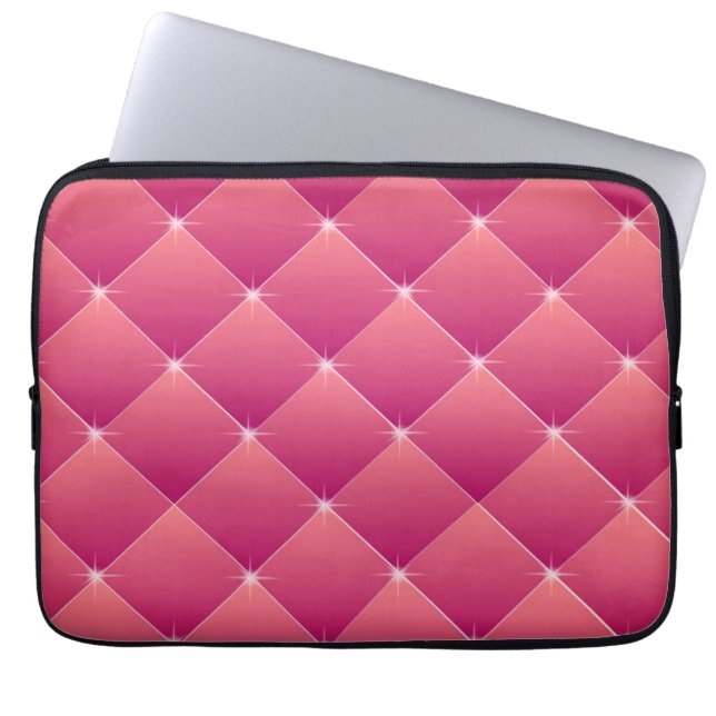 Roze gelaagd laptop sleeve (Voorkant)