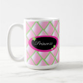 Roze gelaagde diamanten - prinses koffiemok (Links)