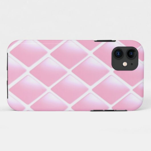 Roze gelaagde diamantpatroon Case-Mate iPhone case (Achterkant (horizontaal))