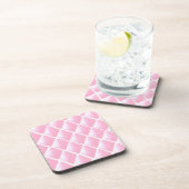 Roze gelaagde diamantpatroon drankjes onderzetter (Rechterzijde)