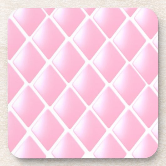 Roze gelaagde diamantpatroon drankjes onderzetter (Voorkant)