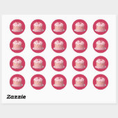 Roze gelaagde Drip Cake Emoji Ronde Sticker (Vel)