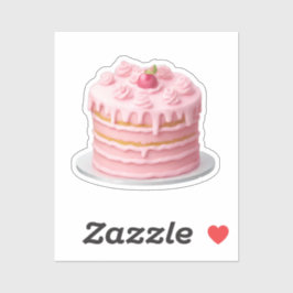 Roze gelaagde Drip Cake Emoji Sticker
