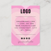 Roze gelaagde hardesoorts bootst juwelen beeldsche visitekaartje (Achterkant)