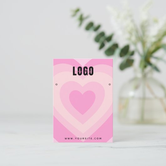 Roze gelaagde hardesoorts bootst juwelen beeldsche visitekaartje (Staand voorkant)