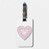 Roze gelakt hart bagagelabel (Achterkant verticaal)