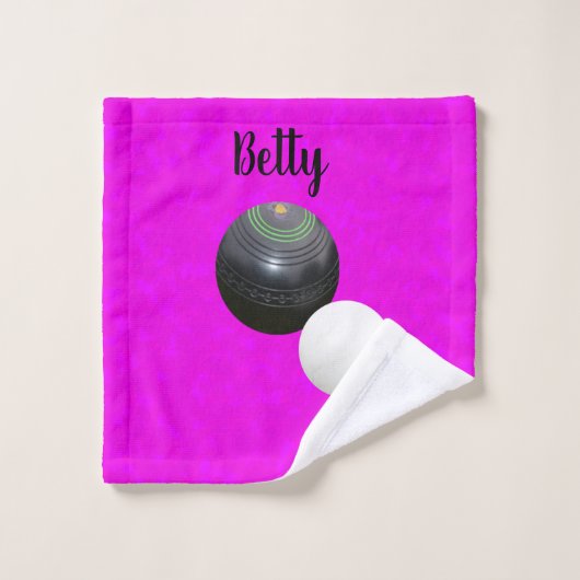 Roze gelanceerd Bowls-ontwerp, voeg de naam van vr Washandje (Wasdoekje)