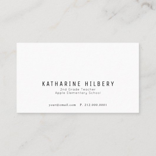 Roze & Gele Appelpatroon Leraar Visitekaartje (Achterkant)