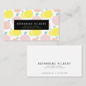 Roze & Gele Appelpatroon Leraar Visitekaartje (Voorkant / Achterkant)