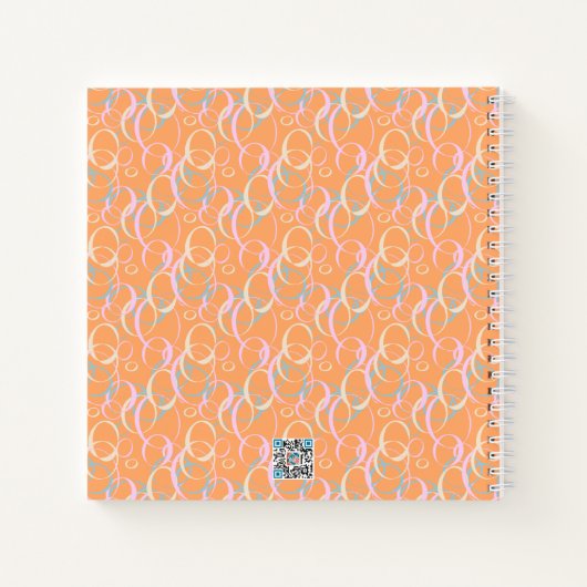 Roze Gele Aqua Bubbles op Oranje Bullet Journal Notitieboek (Achterkant)