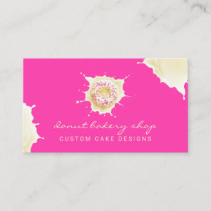 Roze Gele Bakkerij Gebak Zoete Crème Donut Visitekaartje