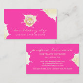 Roze gele bakkerijbanketbakkersgebak zoete roomdon visitekaartje (Voorkant / Achterkant)