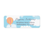 Roze gele ballon Sky Return Address Labels (Voorkant)