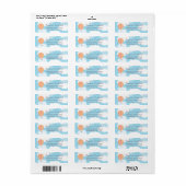 Roze gele ballon Sky Return Address Labels (Full Sheet)