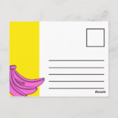 Roze gele bananenbunch bedankt briefkaart (Achterkant)