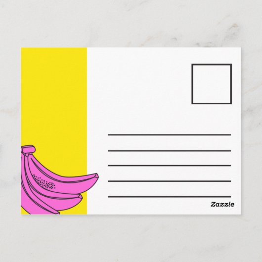 Roze gele bananenbunch bedankt briefkaart (Achterkant)