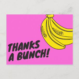 Roze gele bananenbunch bedankt briefkaart