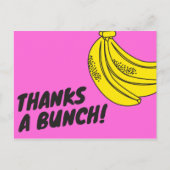 Roze gele bananenbunch bedankt briefkaart (Voorkant)