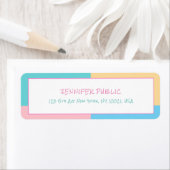 Roze Gele Blauwe Groene Moderne Sjabloon van het O Etiket (Insitu)