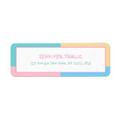 Roze Gele Blauwe Groene Moderne Sjabloon van het O Etiket (Voorkant)