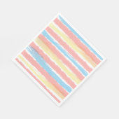 Roze gele blauwe witte Waterverf Stripes Servet (Hoek)