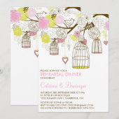 Roze gele bloedkooien repetitie binnenuit uitnodig kaart (Voorkant / Achterkant)