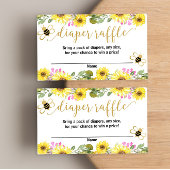 Roze gele bloemen bumble bee luier loterij kaarten