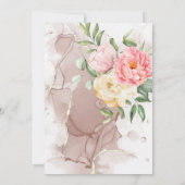 Roze Gele Bloemen Islamitische Moslim Bruiloft Kaart (Achterkant)