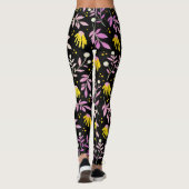 Roze + gele bloemen leggings (Achterkant)