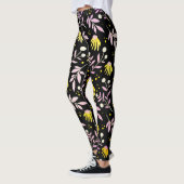 Roze + gele bloemen leggings (Links)