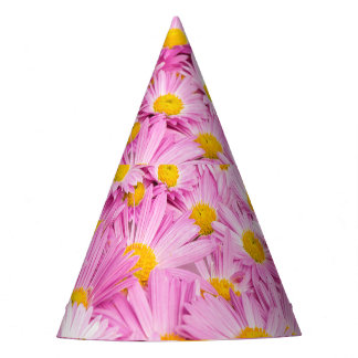 Roze gele bloemen naadloze achtergrond feesthoedjes