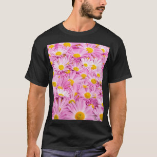 Roze gele bloemen naadloze achtergrond t-shirt