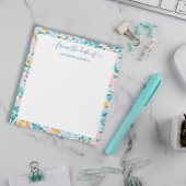 Roze Gele Bloemen Patroon Rand Van het Bureau van Notitieblok