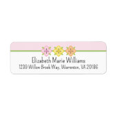 Roze Gele Bloemen Retouradres Etiket (Voorkant)