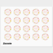 Roze & Gele Bloemen Waterverf | Dank u Ronde Sticker (Vel)