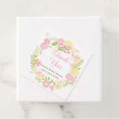 Roze & Gele Bloemenkrans Bruidsdouche Bedankjes Labels (In situ)