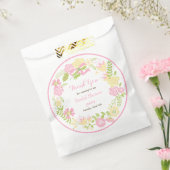 Roze & Gele Bloemenkrans Bruidsdouche Bedankzakje (Gezegeld)