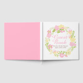 Roze & Gele Bloemenkrans Bruidsdouche Gastenboek (Volledig)