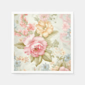 Roze Gele Bloemige Servetten (Voorkant)