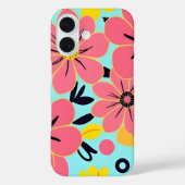 Roze & Gele Bloesems op Sky Blue-Dopamine Style Case-Mate iPhone Case (Achterkant)